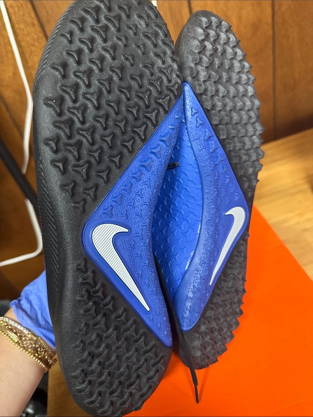 Nike Men’s Phantom VSN Academy Turf Shoes- Black and Blue